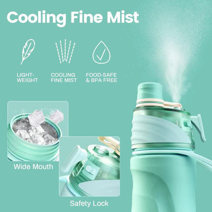 750ML Spray Water Bottle Green.