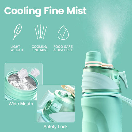 750ML Spray Water Bottle Green.