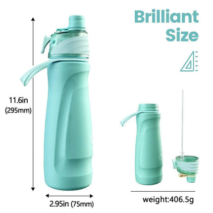 750ML Spray Water Bottle Green.