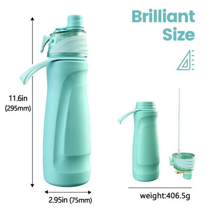 750ML Spray Water Bottle Green.