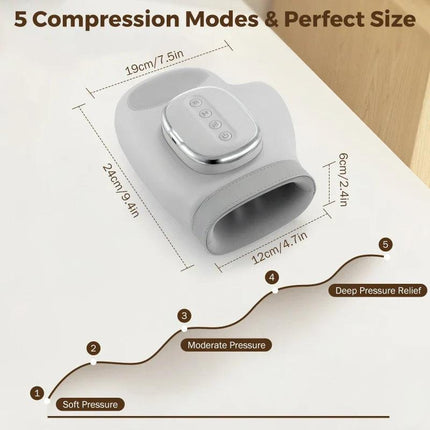 5-Level Electric Hand Massager with Hot Compress Grey.
