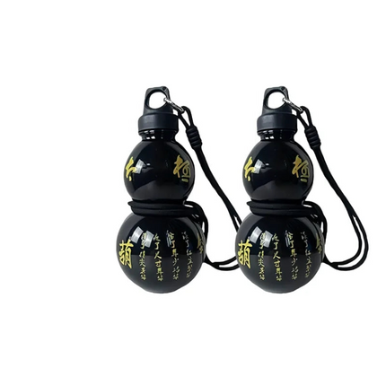 2pcs 800ml Gourd Water Bottle Black.