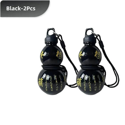 2pcs 800ml Gourd Water Bottle Black.
