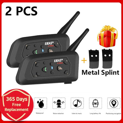1200M Bluetooth Motorcycle Helmet Intercom Headset.