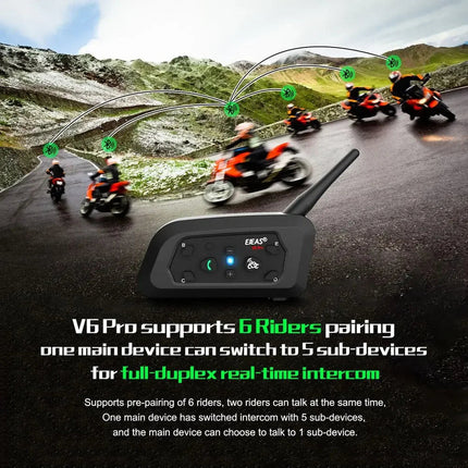 1200M Bluetooth Motorcycle Helmet Intercom Headset.