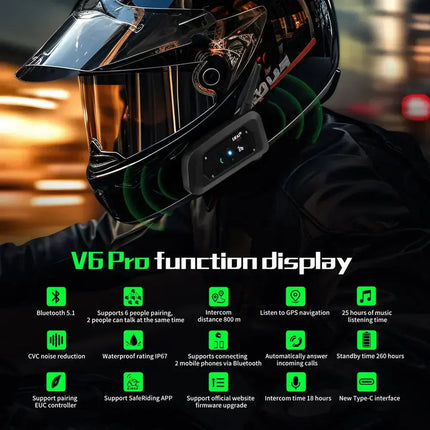1200M Bluetooth Motorcycle Helmet Intercom Headset.