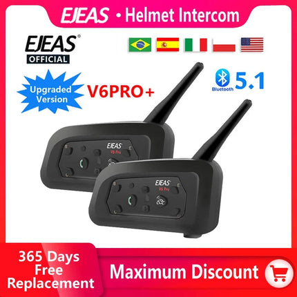 1200M Bluetooth Motorcycle Helmet Intercom Headset.