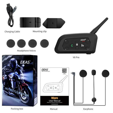 1200M Bluetooth Motorcycle Helmet Intercom Headset.