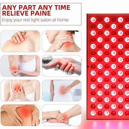 LED Red Light Therapy Panel Lamp: Facial Anti-Aging, Skin Care.