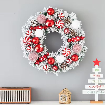 Classic Flocked Christmas Wreath Door & Wall Decor.
