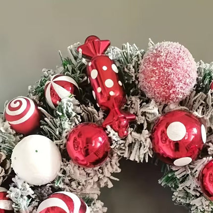 Classic Flocked Christmas Wreath Door & Wall Decor.