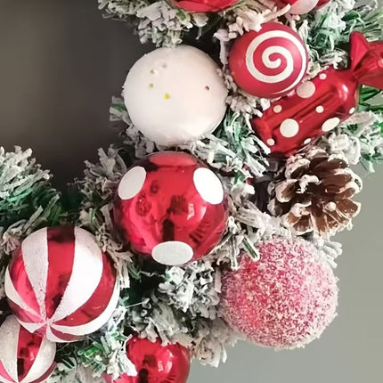 Classic Flocked Christmas Wreath Door & Wall Decor.