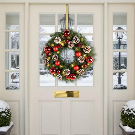 Pre-Lit Christmas Door Wreath LED Decor.