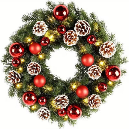 Pre-Lit Christmas Door Wreath LED Decor.