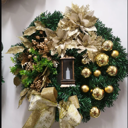 Snowman Fruit Nut Christmas Wreath.