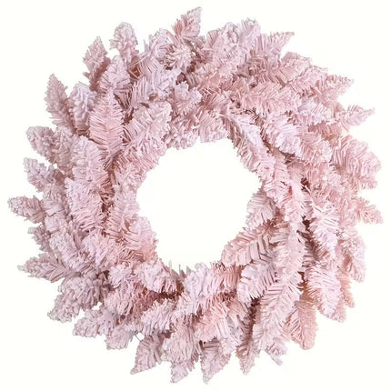 Pink Snowy Pine Christmas Wreath.