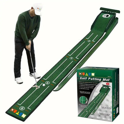 Compact Edition Portable Golf Putting Training Mat.