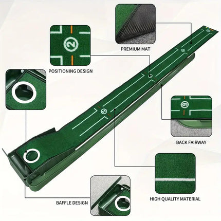 Compact Edition Portable Golf Putting Training Mat.