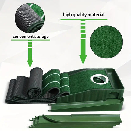 Compact Edition Portable Golf Putting Training Mat.
