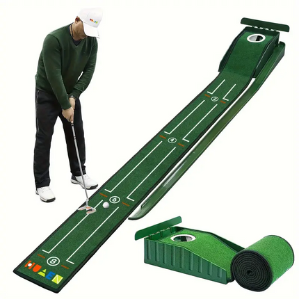 Compact Edition Portable Golf Putting Training Mat.