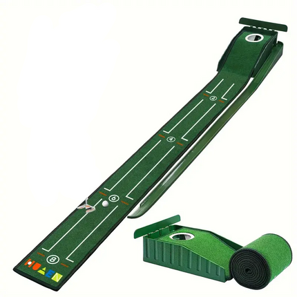 Compact Edition Portable Golf Putting Training Mat.