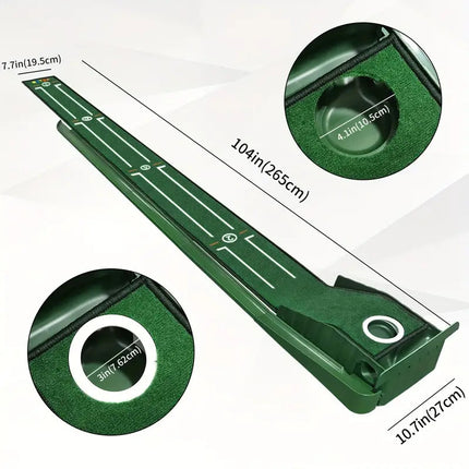 Compact Edition Portable Golf Putting Training Mat.