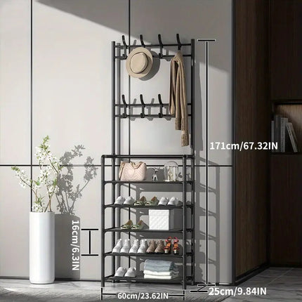 Free Standing Shoe And Hat Rack.