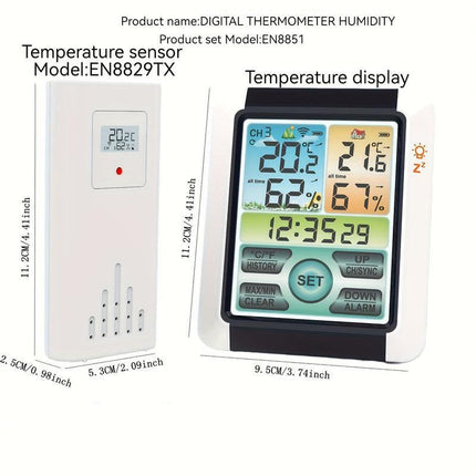 Wireless Weather Station Digital Thermometer with Sensor.