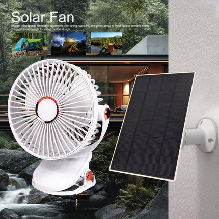 Solar Battery Camping Fan with Light Rechargeable.