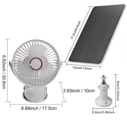 Solar Battery Camping Fan with Light Rechargeable.