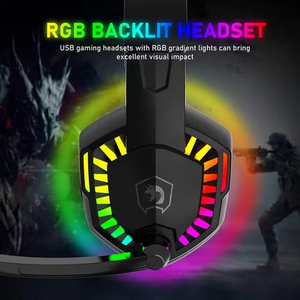 Wired Gaming Headset with RGB Lights and Noise Cancelling Mic.