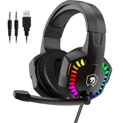 Wired Gaming Headset with RGB Lights and Noise Cancelling Mic.