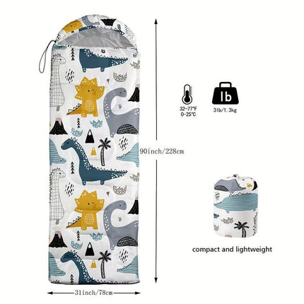 Dinosaur Camping Sleeping Bag Lightweight Warm Quilt.