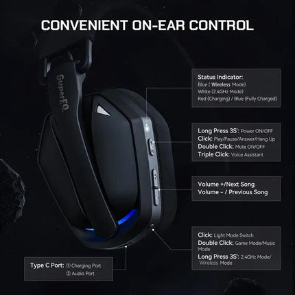 Wireless Gaming Headphones with Noise Cancelling Mic.