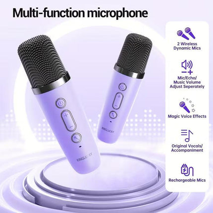 Wireless Mini Karaoke Machine with Microphones.