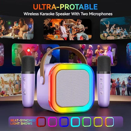 Wireless Mini Karaoke Machine with Microphones.