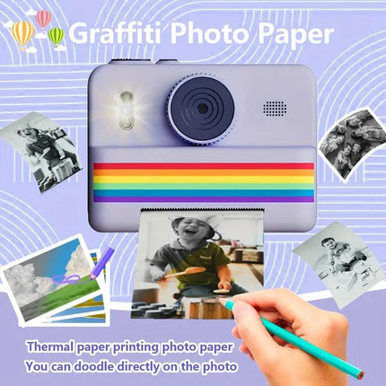 Portable Photo Printer Camera with Rechargeable Battery.