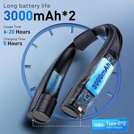 Neck Fan Portable USB 6000mAh 6-Speed Cooling.
