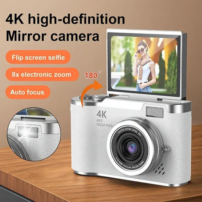Retro CCD-4K Digital Camera with Flip Screen.