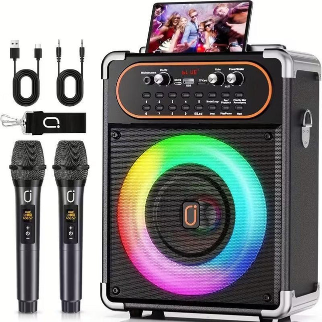 Wireless Karaoke Machine with Dual Microphones.
