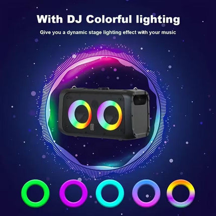 Portable Karaoke Speaker with 2 Wireless Microphones.