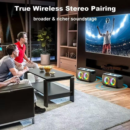 Portable Karaoke Speaker with 2 Wireless Microphones.