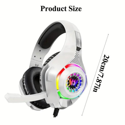 Gaming Headset with Mic, LED Light & Surround Bass.