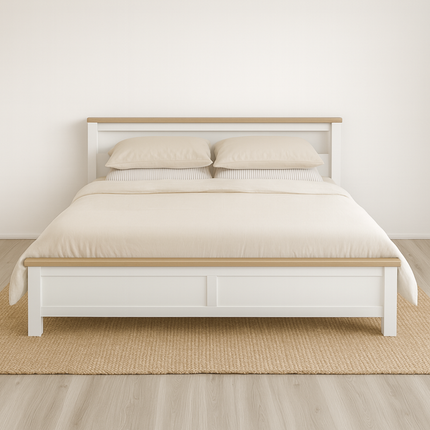 Noosa King Bed Frame with Shelf.