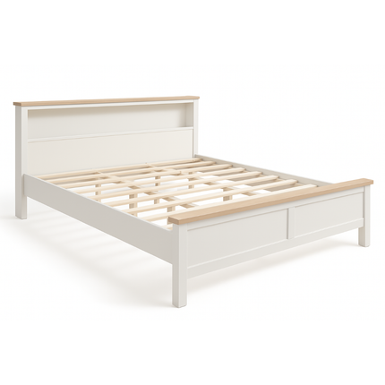 Noosa King Bed Frame with Shelf.