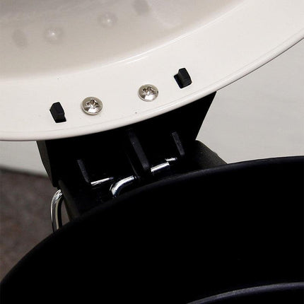 5L Round Lidded Trash Can Foot Pedal Garbage Bin for Kitchen Bathroom Hotel-White.