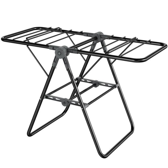 2-Tier Foldable Clothes Drying Rack  for Balcony Bay Window-White.