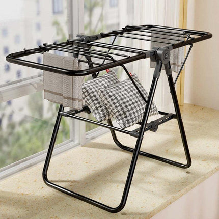 2-Tier Foldable Clothes Drying Rack  for Balcony Bay Window-White.