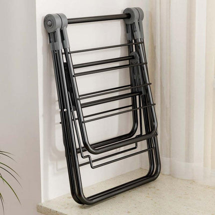 2-Tier Foldable Clothes Drying Rack  for Balcony Bay Window-White.