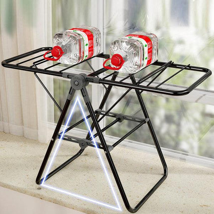 2-Tier Foldable Clothes Drying Rack  for Balcony Bay Window-White.